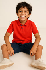 Boys Red Polo T-Shirt