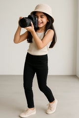 Girls Black Skinny Fit Jeggings