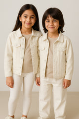 Unisex White Cotton Regular Fit Solid Ultra White Jacket