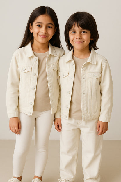 Unisex White Cotton Regular Fit Solid Ultra White Jacket
