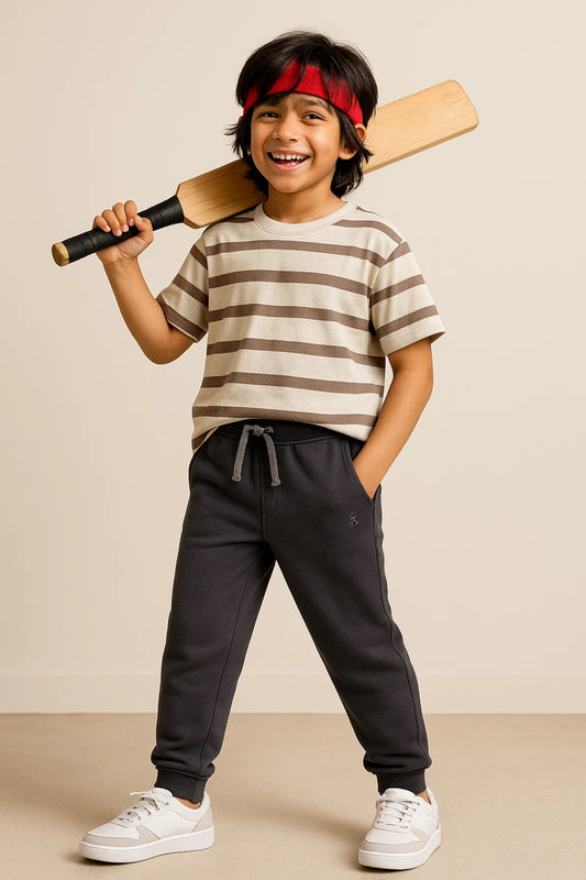 Boys Cotton Grey Joggers