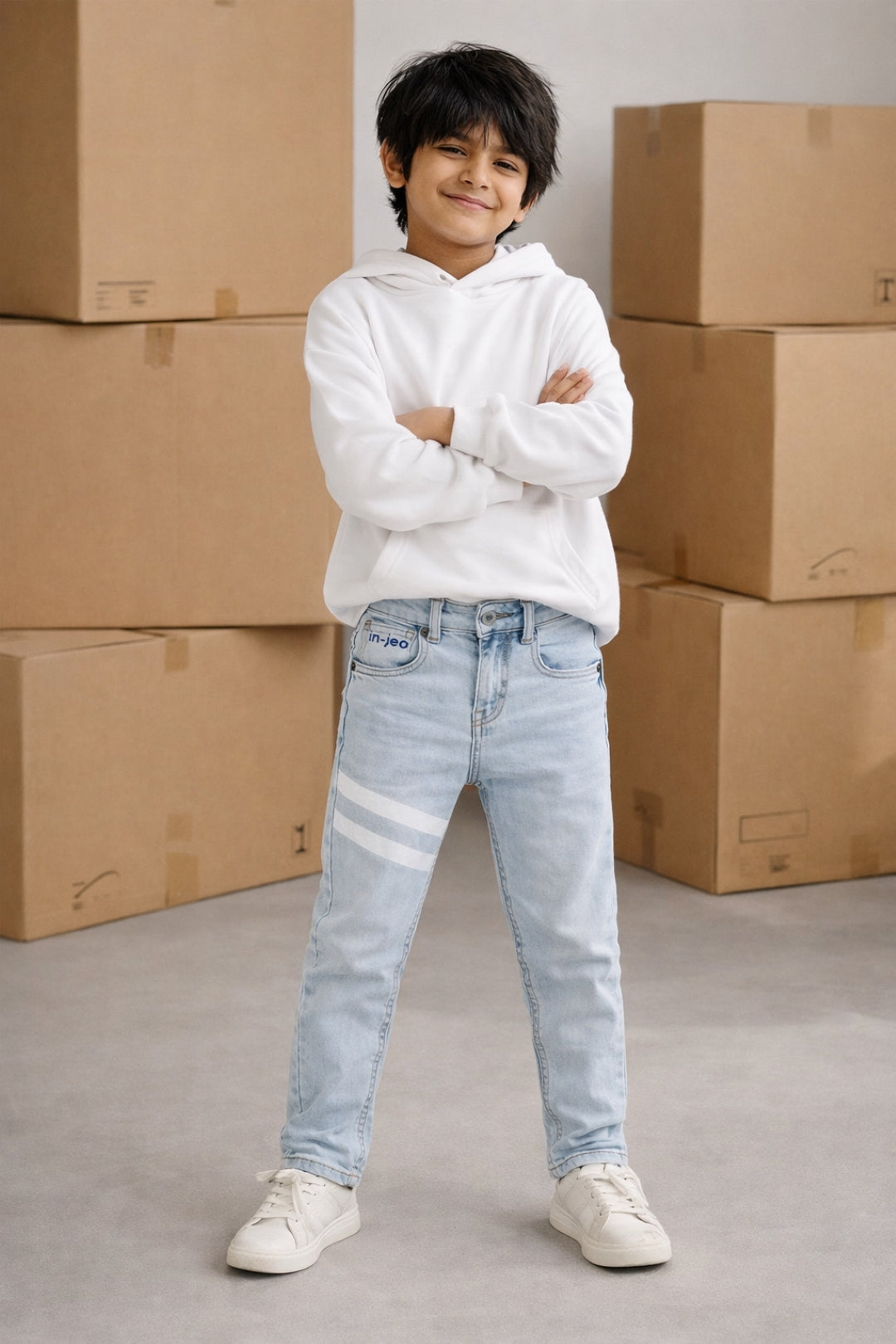 Boys Sky Blue Slim Fit Jeans