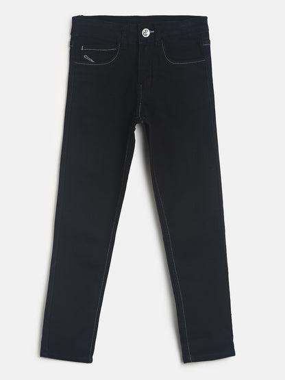 Boys Black Denim Slim Fit Jeans