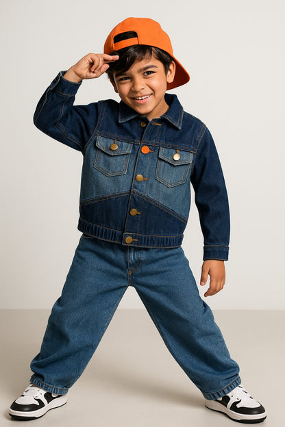 Boys Blue Cotton Denim Jacket