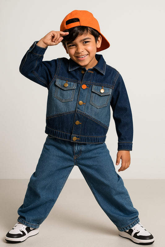 Boys Blue Cotton Denim Jacket