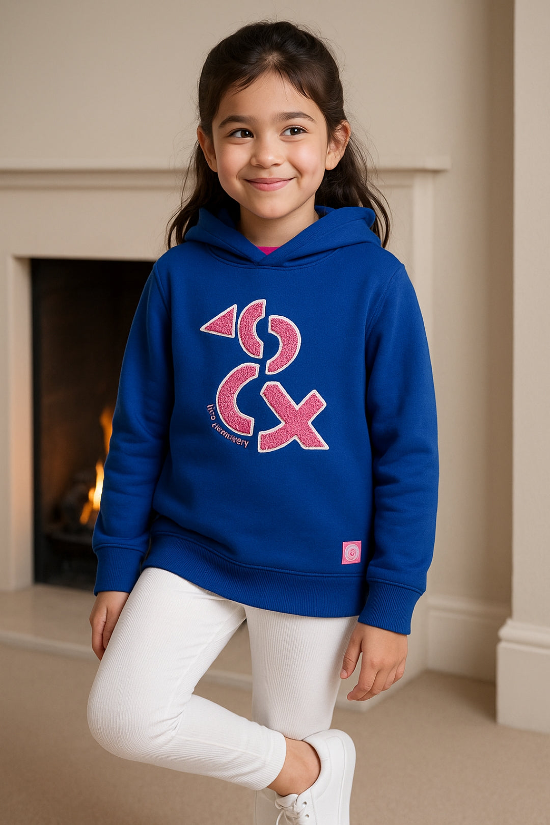 Girls Indigo Printed Sweatshirt