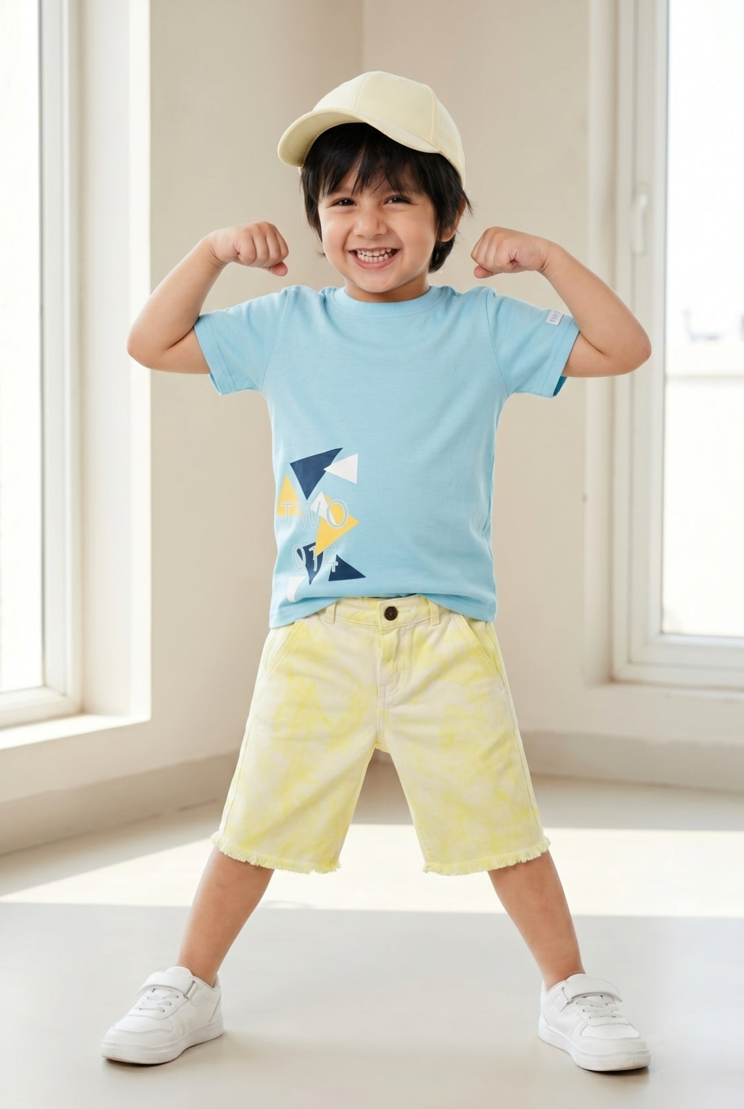 Boys Blue T-Shirts and Yellow Shorts Clothing Set
