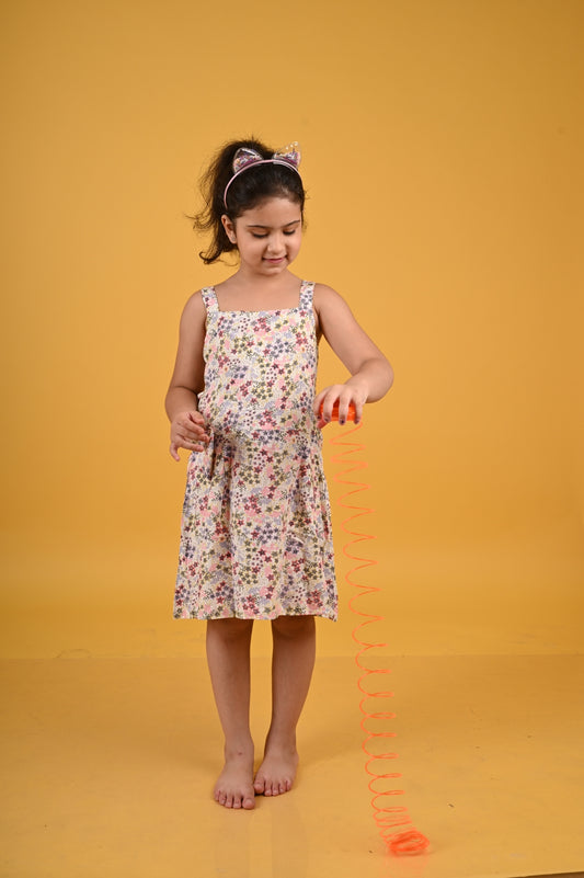 Girls Multi Color Printed Dress