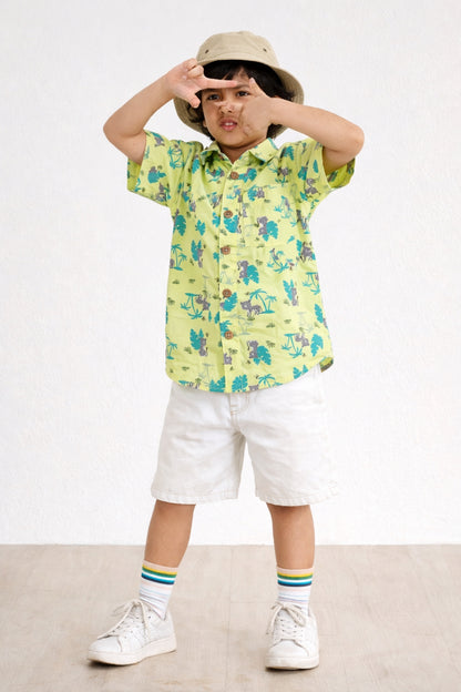 Boys Overall Printed Shirt