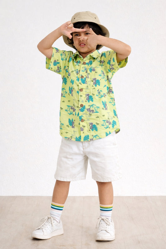 Boys Overall Printed Shirt