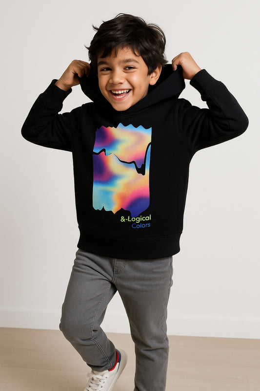 Boys Black Cotton Poly Digital Print Sweatshirt