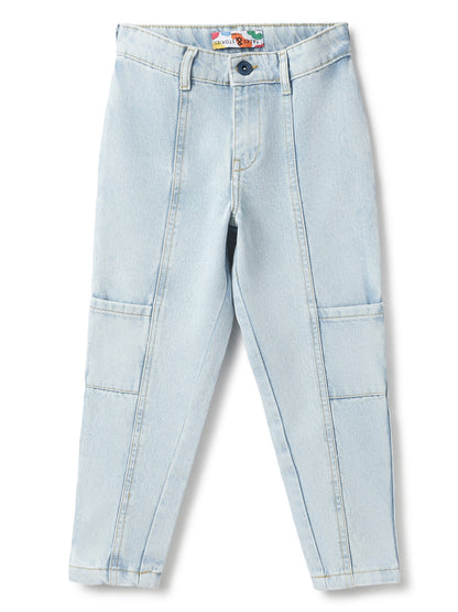 Boys Light Blue Denim  Slouchy Fit Jeans