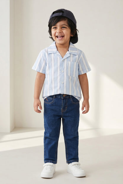 Boys Half Sleeve Shirt and Blue Jeans Clothing Set