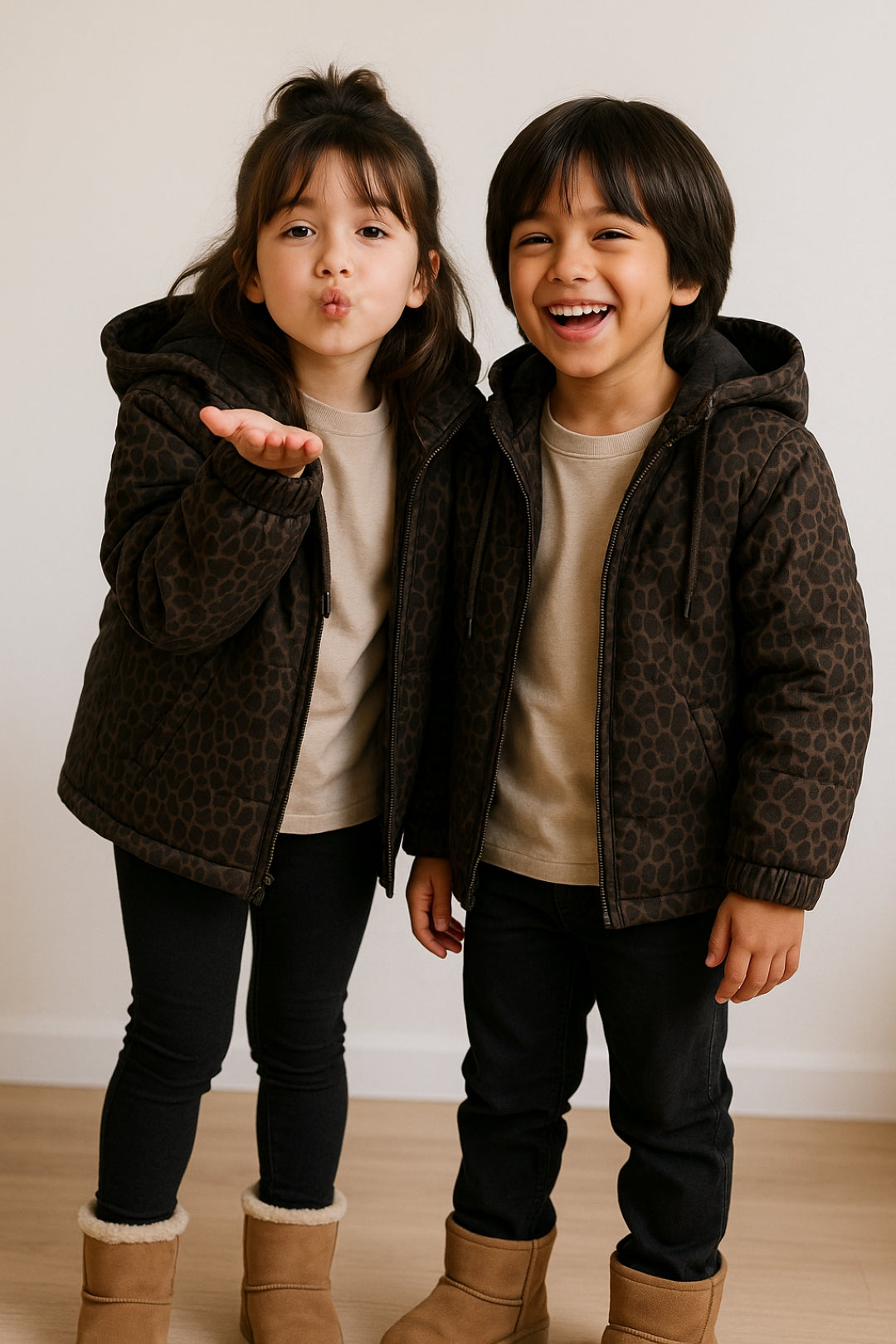 Unisex Leopard Print Parka Jacket