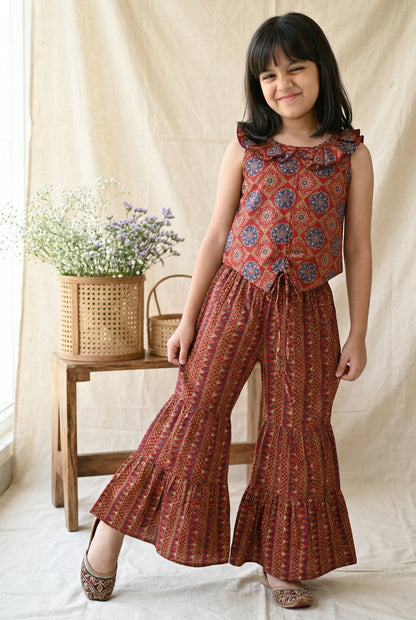 Girls Printed Off Shoulder Dress