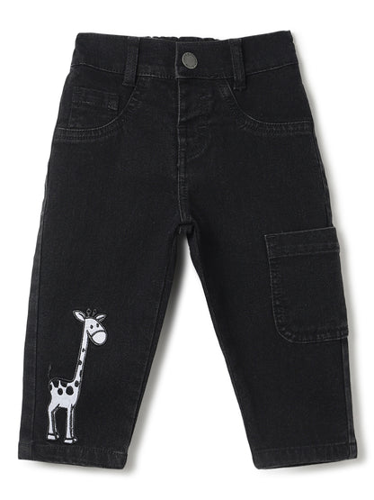 Boys Black Denim Slim Fit Jeans