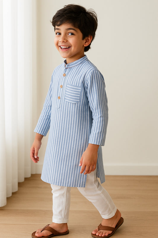 Boys Stripes Cotton Shirt