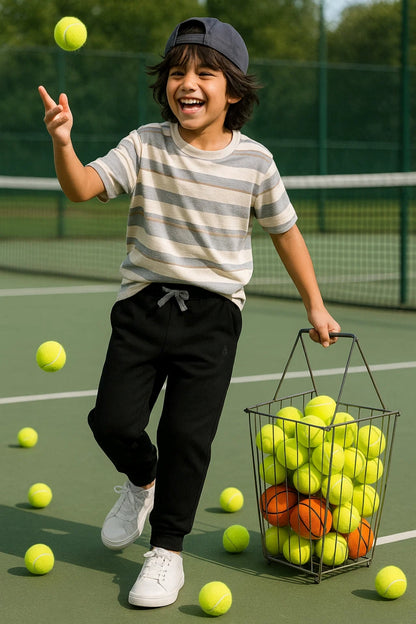 Boys Black Cotton Joggers