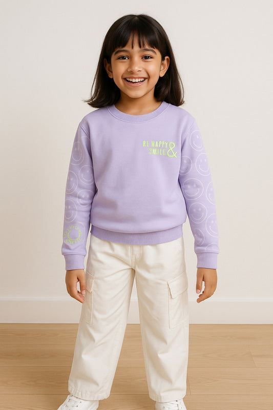 Girls Lavender Pullover Sweatshirt