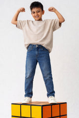 Boys Mid Blue Slim Fit Casual Denim Jeans