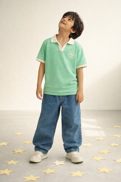 Boys Green Lycra T-Shirt