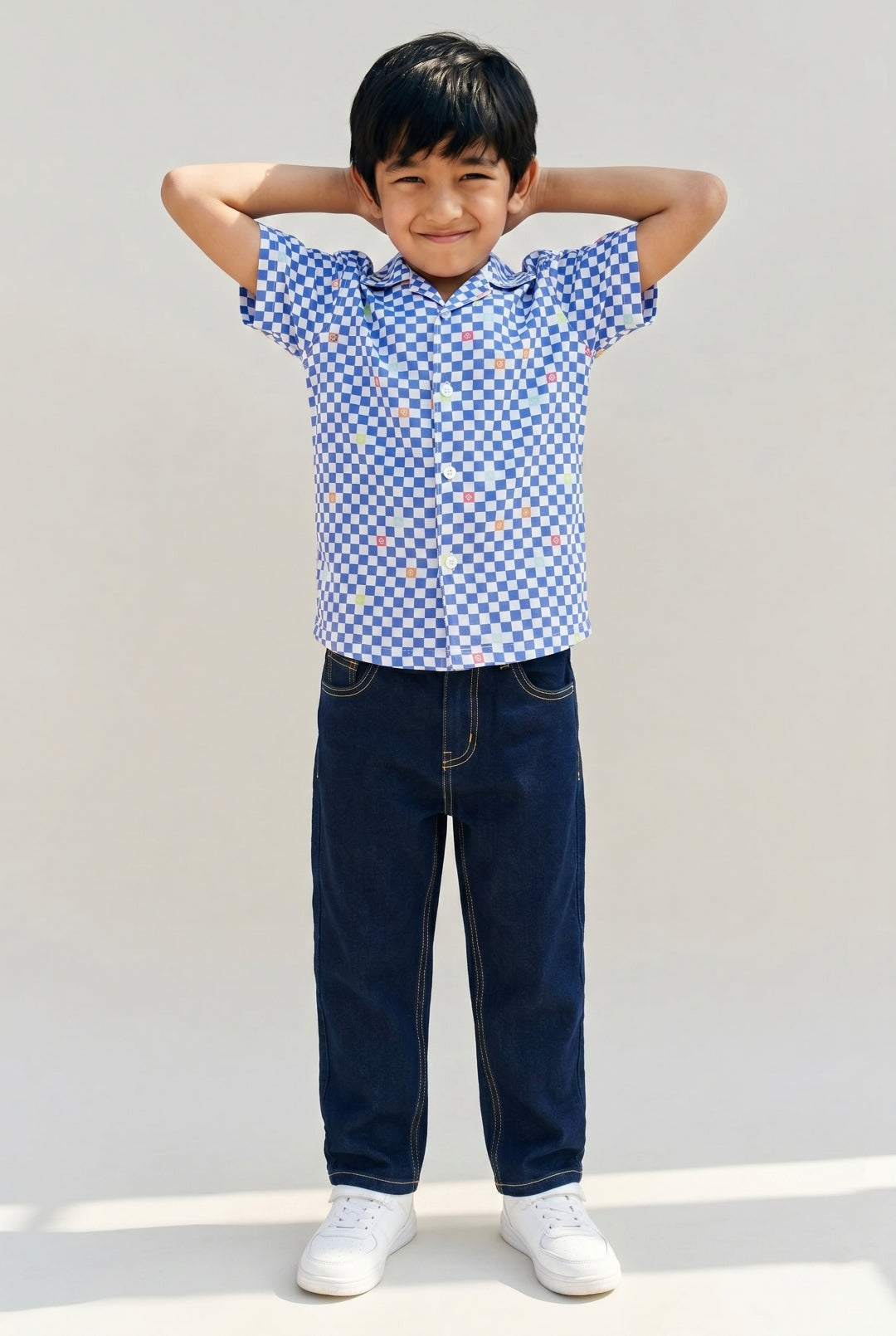 Boys Half Sleeve Shirt and Blue Jeans Clothing Set