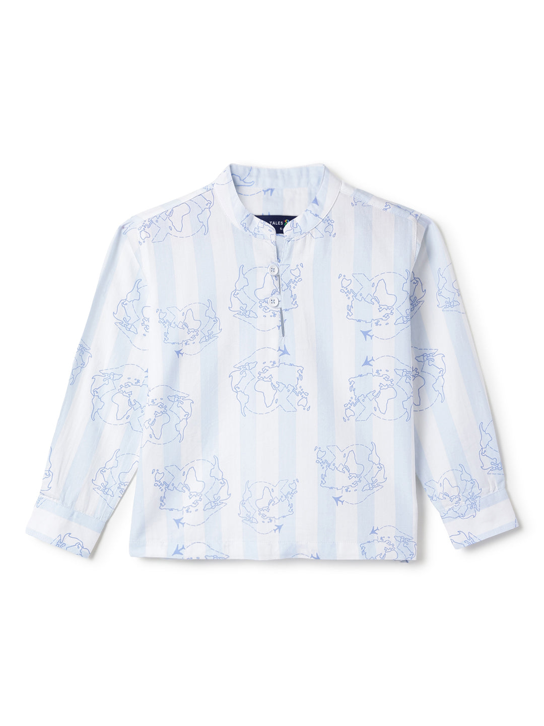 Boys Blue Cotton Shirt With Blue Denim Jeans Clothing Set