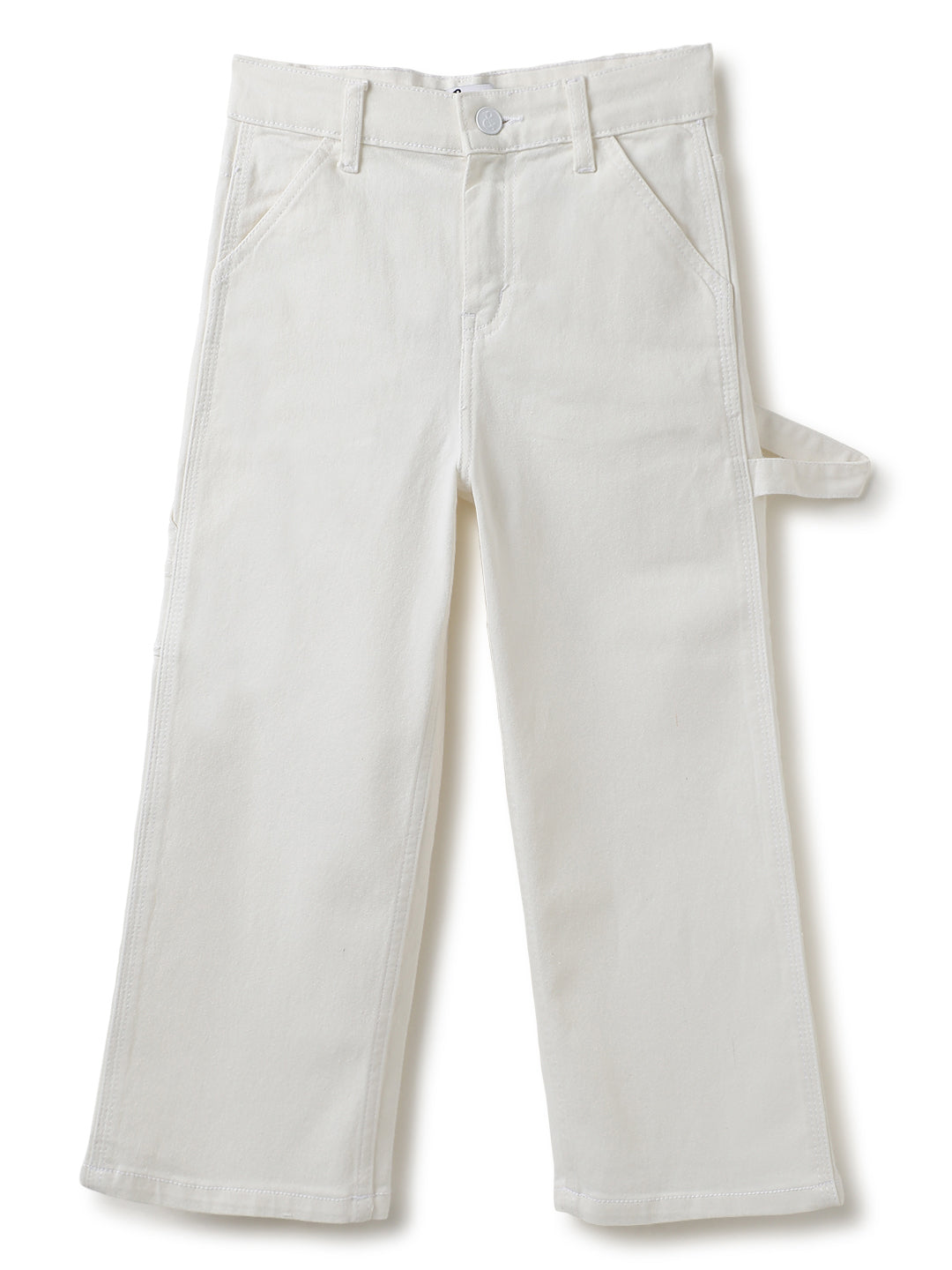 Boys White Carpenter Fit Denim Jeans