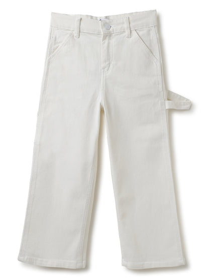 Boys White Carpenter Fit Denim Jeans