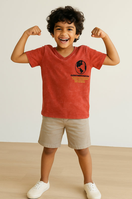 Boys Rust Printed T-Shirt