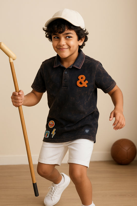 Boys Dark Blue Polo T-Shirt