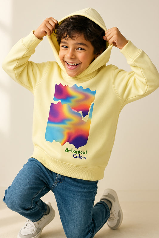 Boys Off White Cotton Poly Digital Print Sweatshirt
