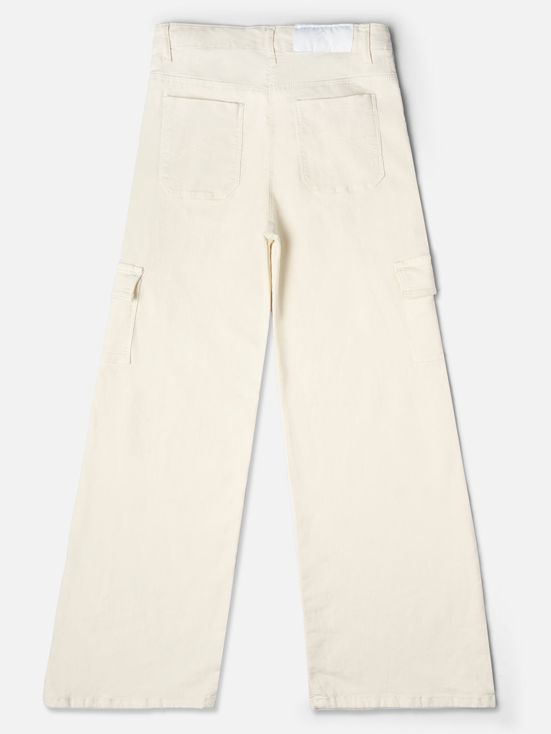 Girls White Cargo Pants