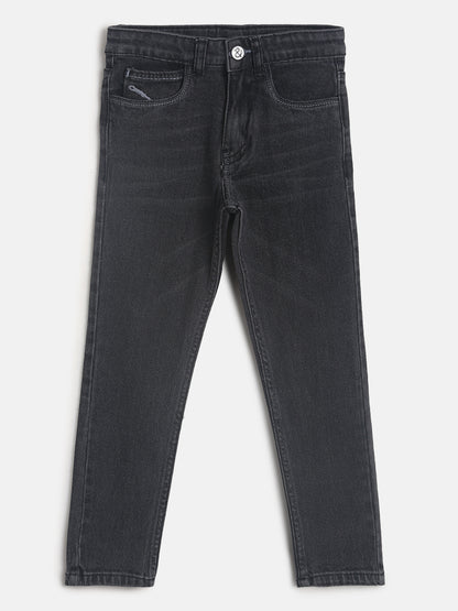 Boys Denim Dark Grey Slim Fit Jeans