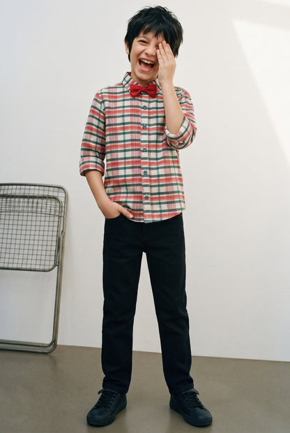 Boys Full Sleeve Shirt and Black Jeans Clothing Set