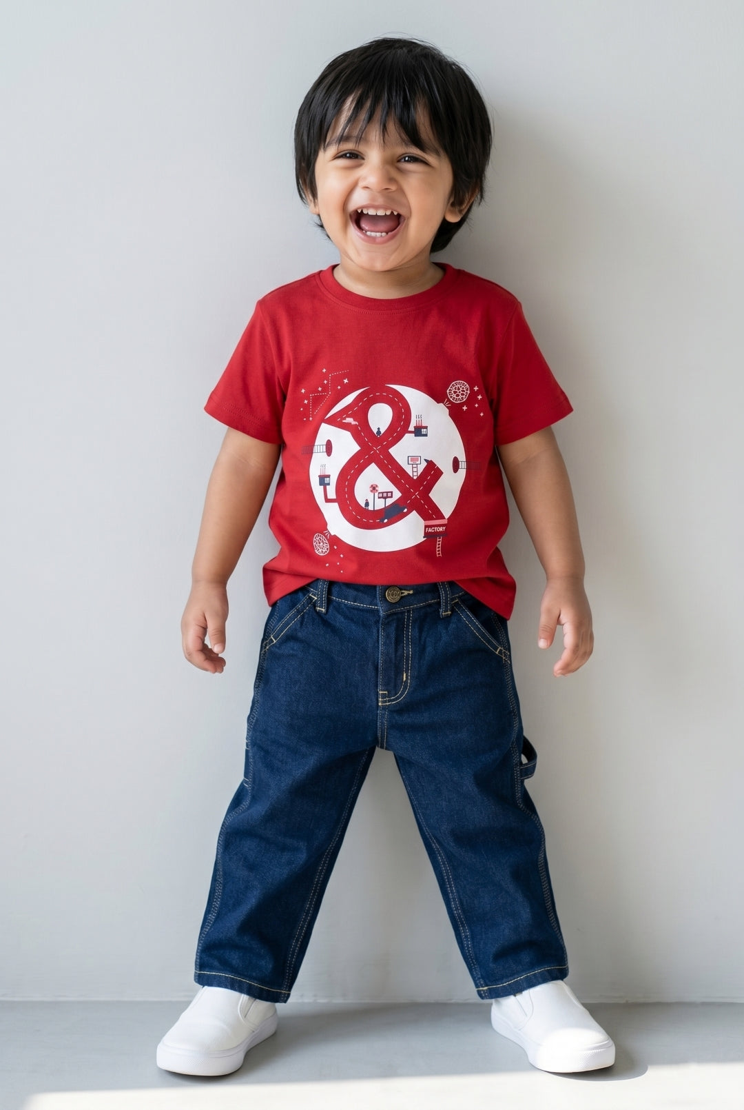 Boys Red T-Shirts and Blue Jeans Clothing Set