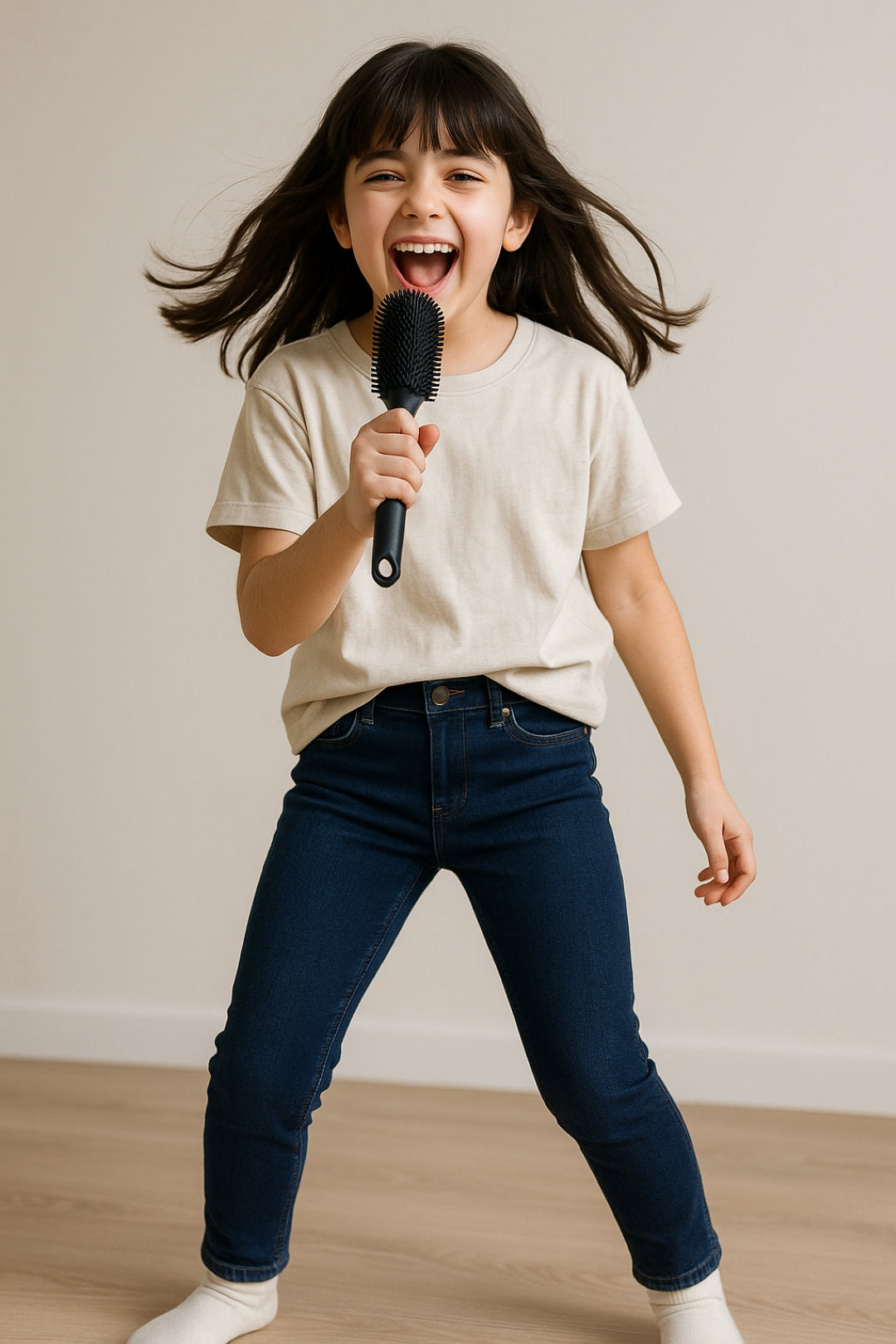 Girls Dark Blue Slim Fit Jeans