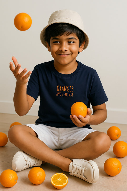 Boys Round Neck Blue T-Shirt