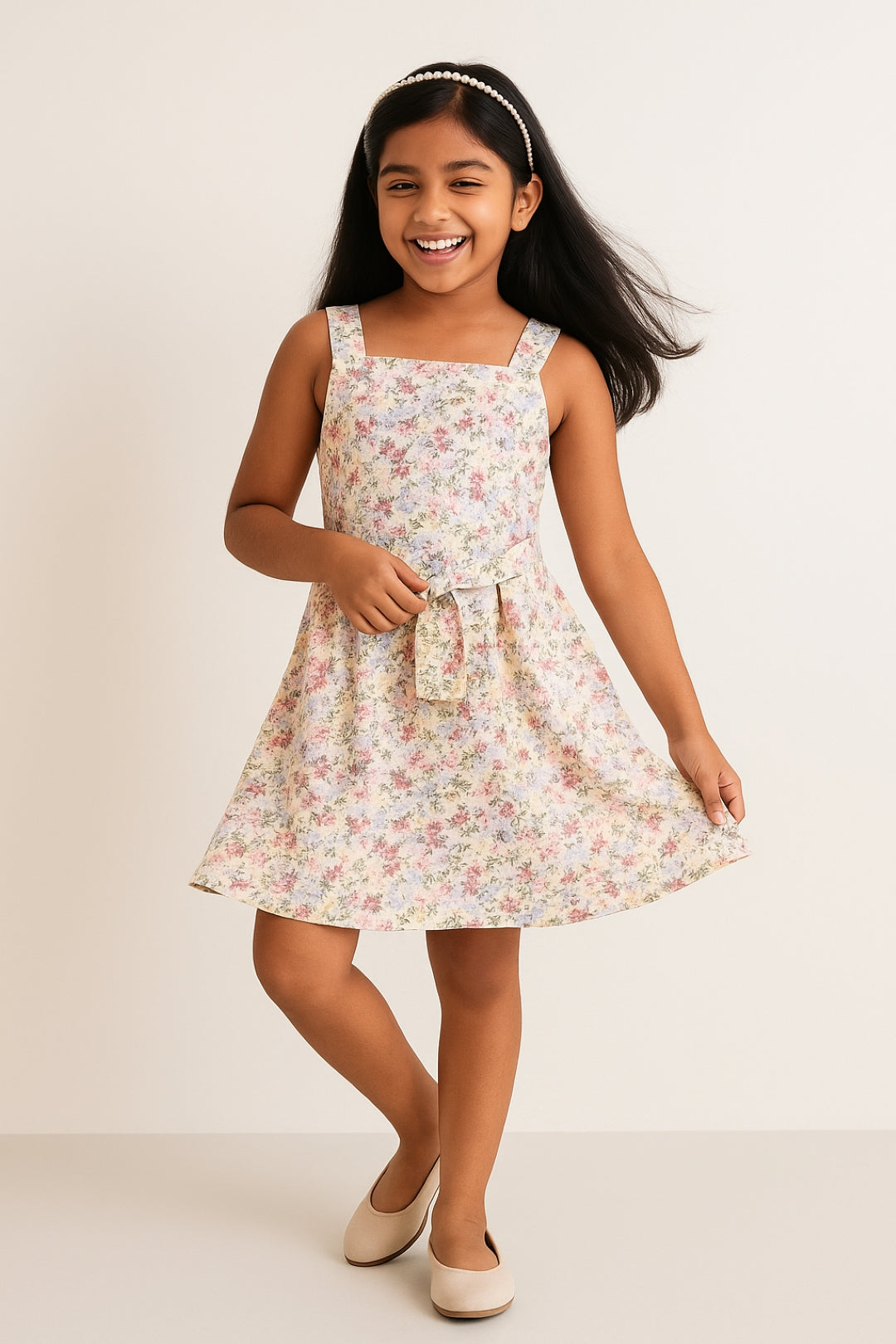 Girls Multi Color Printed Dress