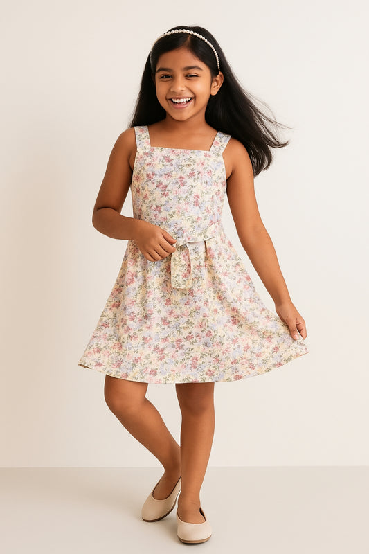 Girls Multi Color Printed Dress