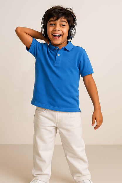 Boys Blue Polo T-Shirt