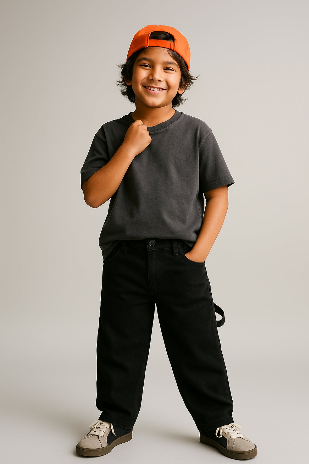 Boys Denim Lycra Black Washed Jeans