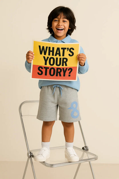 Boys Grey Cotton Shorts