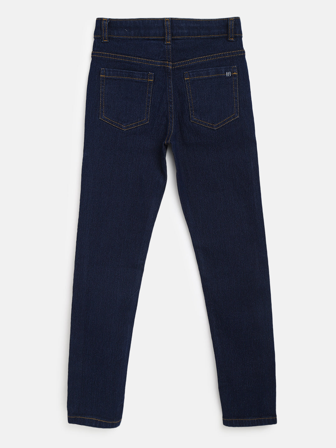 Boys Cotton Purple T-Shirt With Dark Blue Denim Washed Slim Fit Jeans