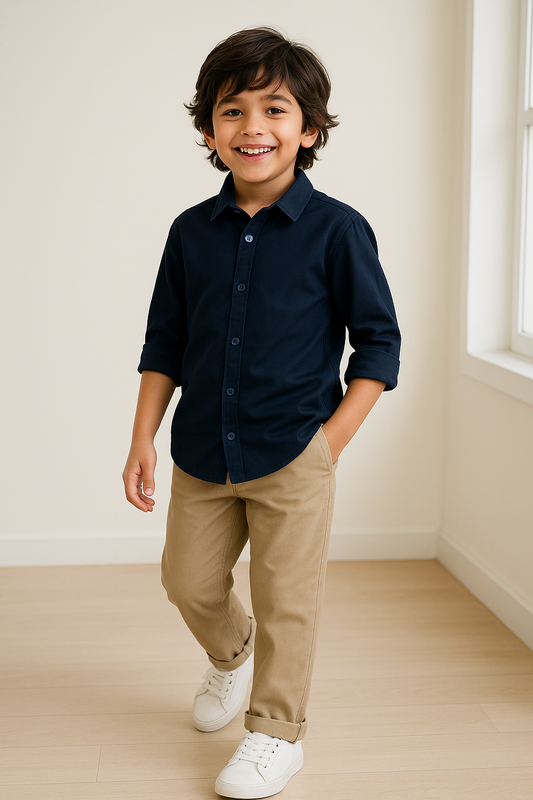 Boys Blue Cotton Shirt