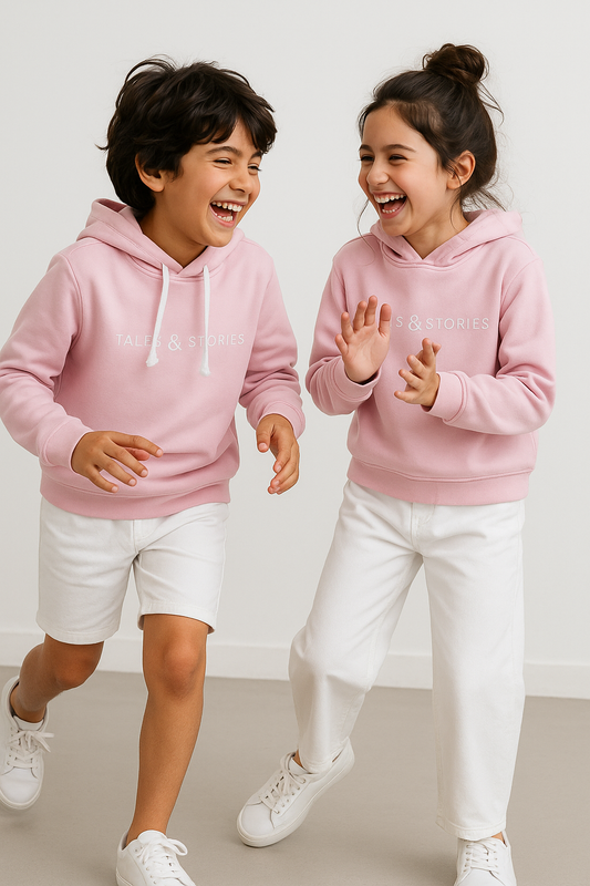 Unisex Pink Cotton Poly Hoodie Sweatshirt