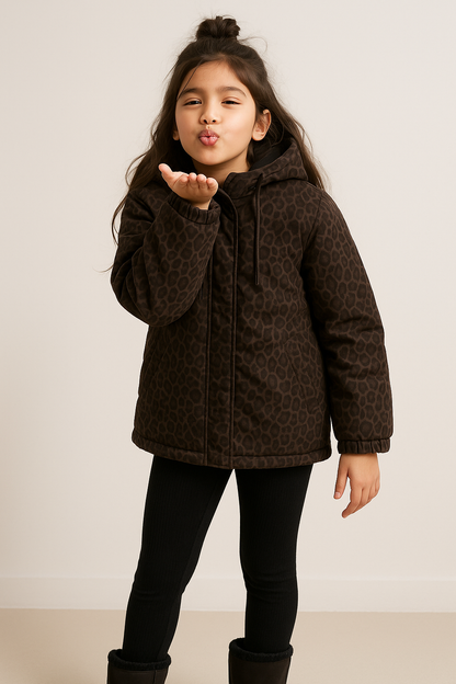 Unisex Leopard Print Parka Jacket