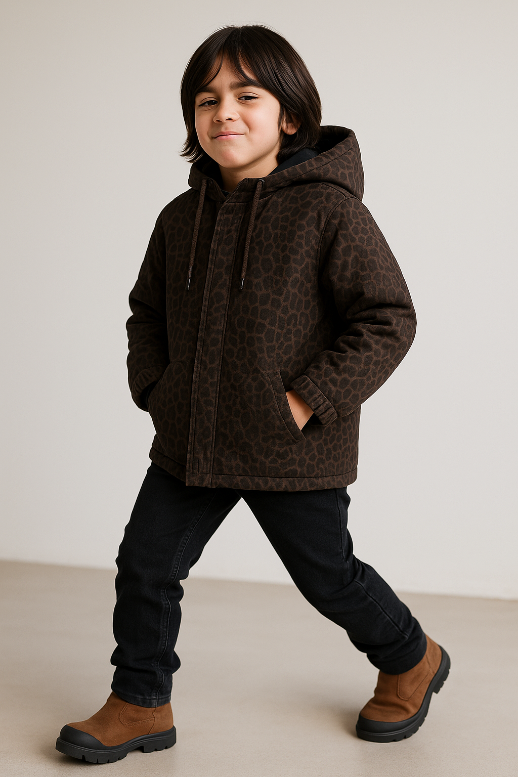 Unisex Leopard Print Parka Jacket