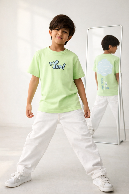 Boys Green Printed T-Shirt