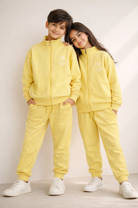 Unisex Yellow Fleece Oversized Co-ord Set